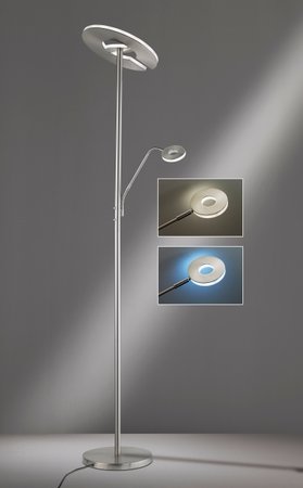 DENT Honsel - stojanová LED lampa- nikel+chróm+sklo - 1800mm